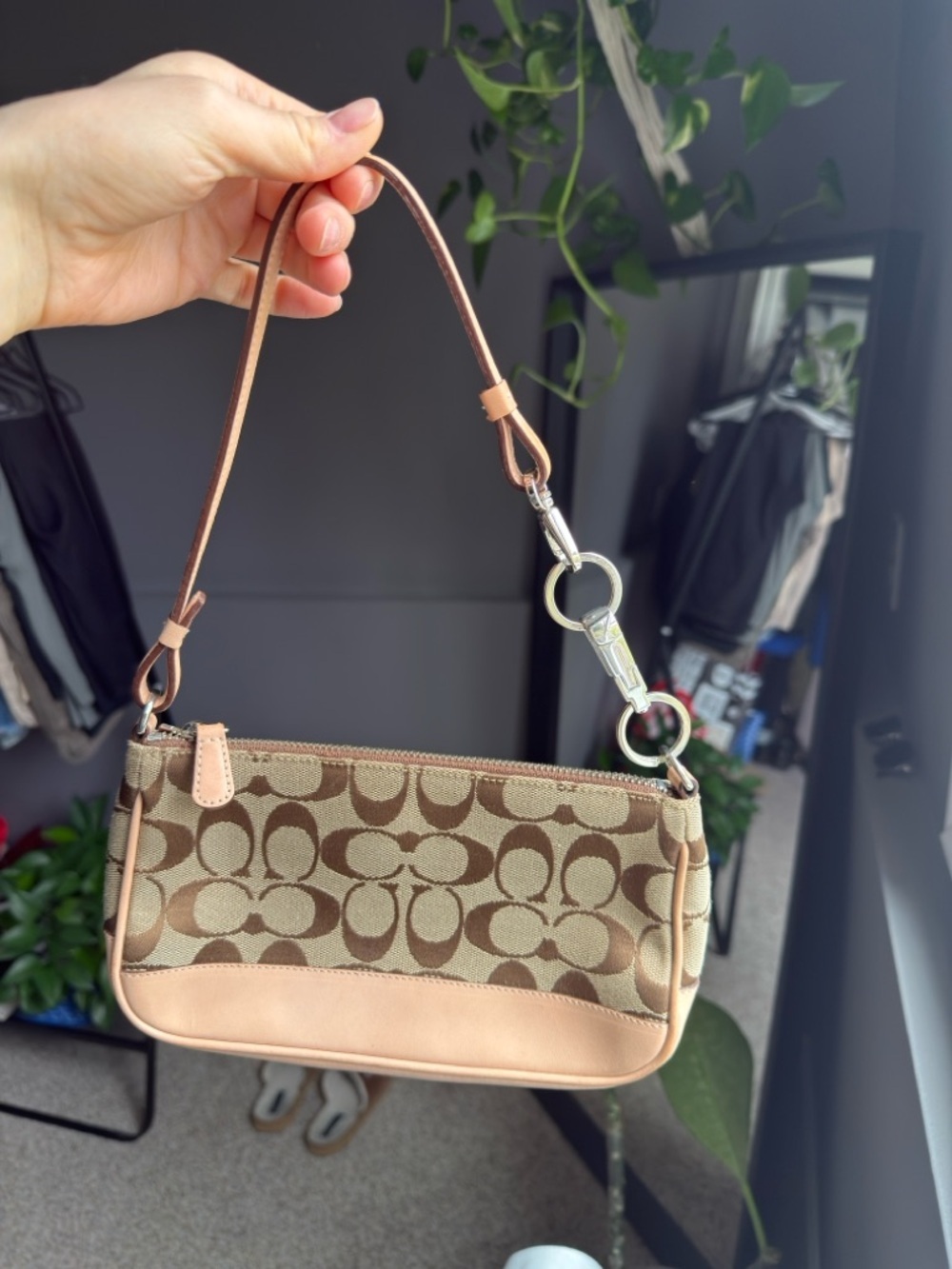 Coach Mini Shoulder Bag in Khaki and Tan - Picture 2 of 4